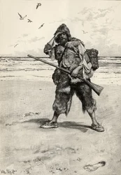 I Stood Like One Thunderstruck, Illustration from Robinson Crusoe by Daniel Defoe, published by Cassell and Company, 1896